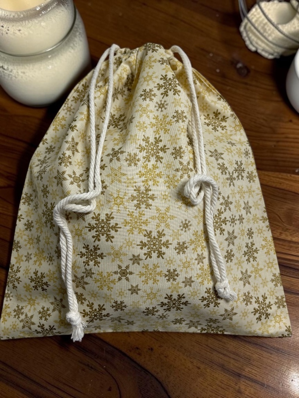 Christmas Handmade Bread Bag, Eco-Friendly Gift Bag for Homemade Bread, Reusable